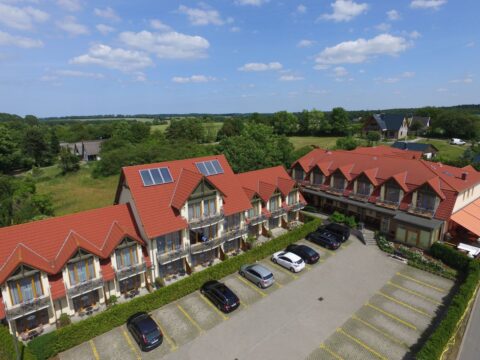 Luftbild vom Landhaus Am Grün an Silvester in Wittenbeck